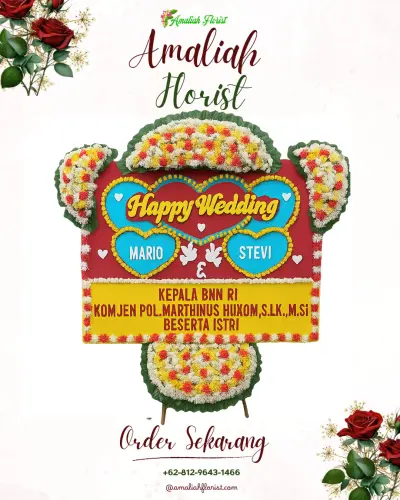 Karangan Papan Bunga Pernikahan di Undisan